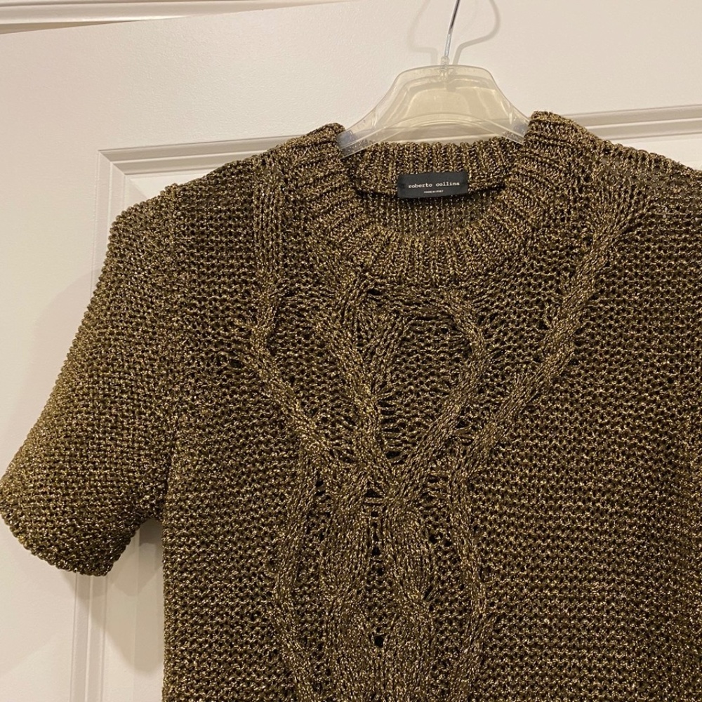 Gold Short Sleeve Sweater